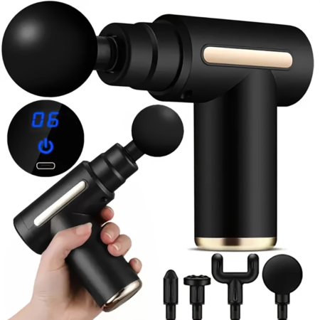 1pc Massage Gun, Deep Tissue Muscle Handheld Percussion Massager For Body, Back And Neck Pain, Ultra Compact Elegant Design, Powered By High Torque, Father's Day Gift For Dad